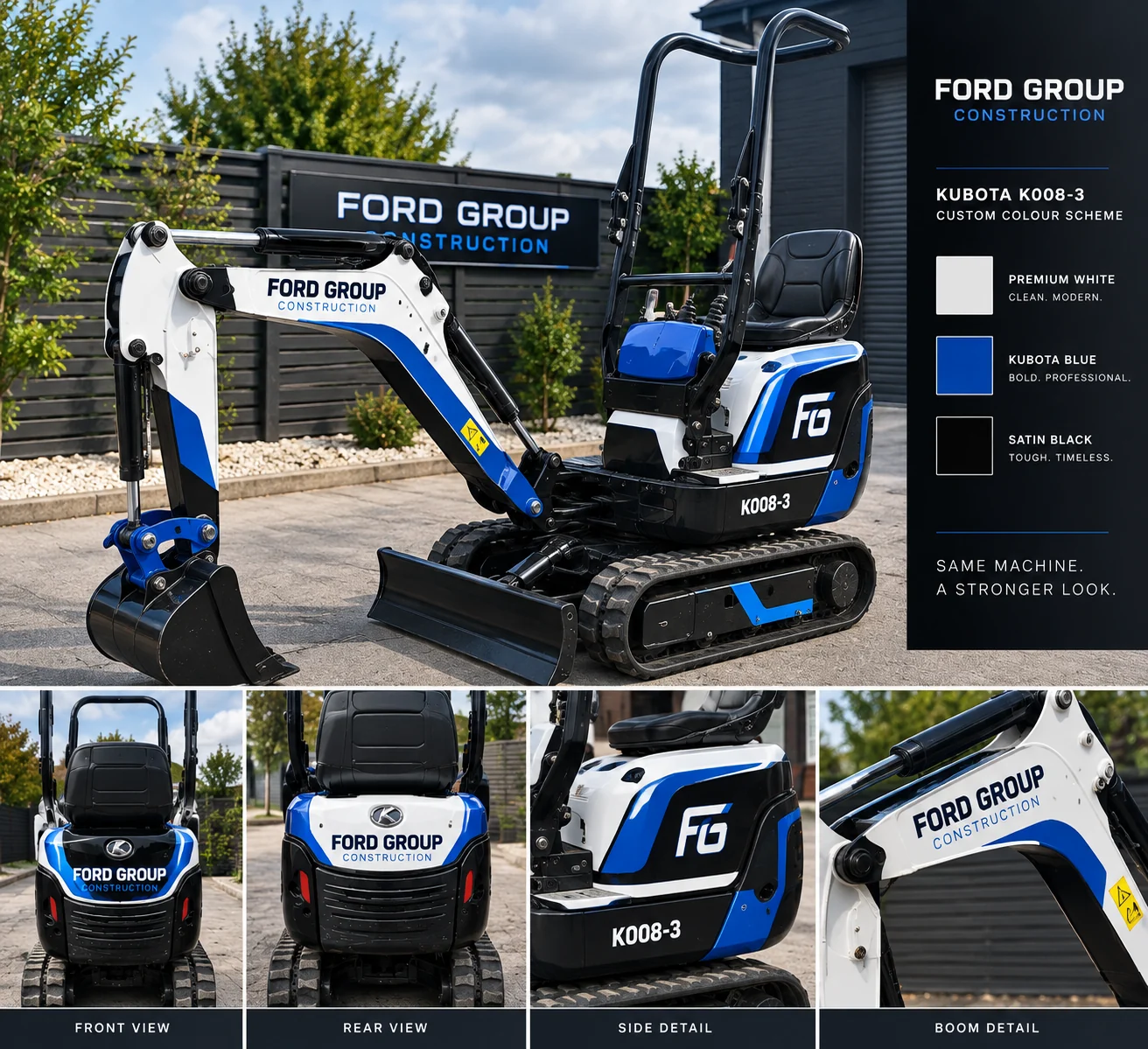 Ford Group Construction branded excavator showcase